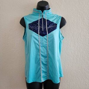 Jamie Sadock Quarter Zip Sleeveless Golf Polo